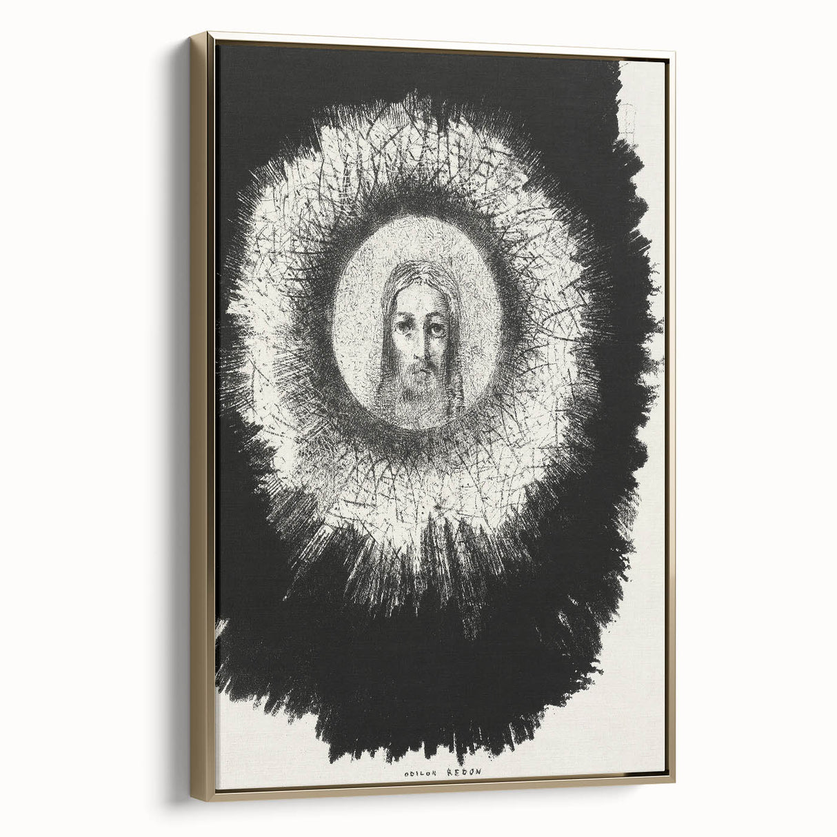 Gothic Halo Portrait – Dark and Mystical Gothic Wall Art Canvas Print