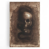 Gothic Skull and Serpent – Dark and Mysterious Gothic Canvas Print