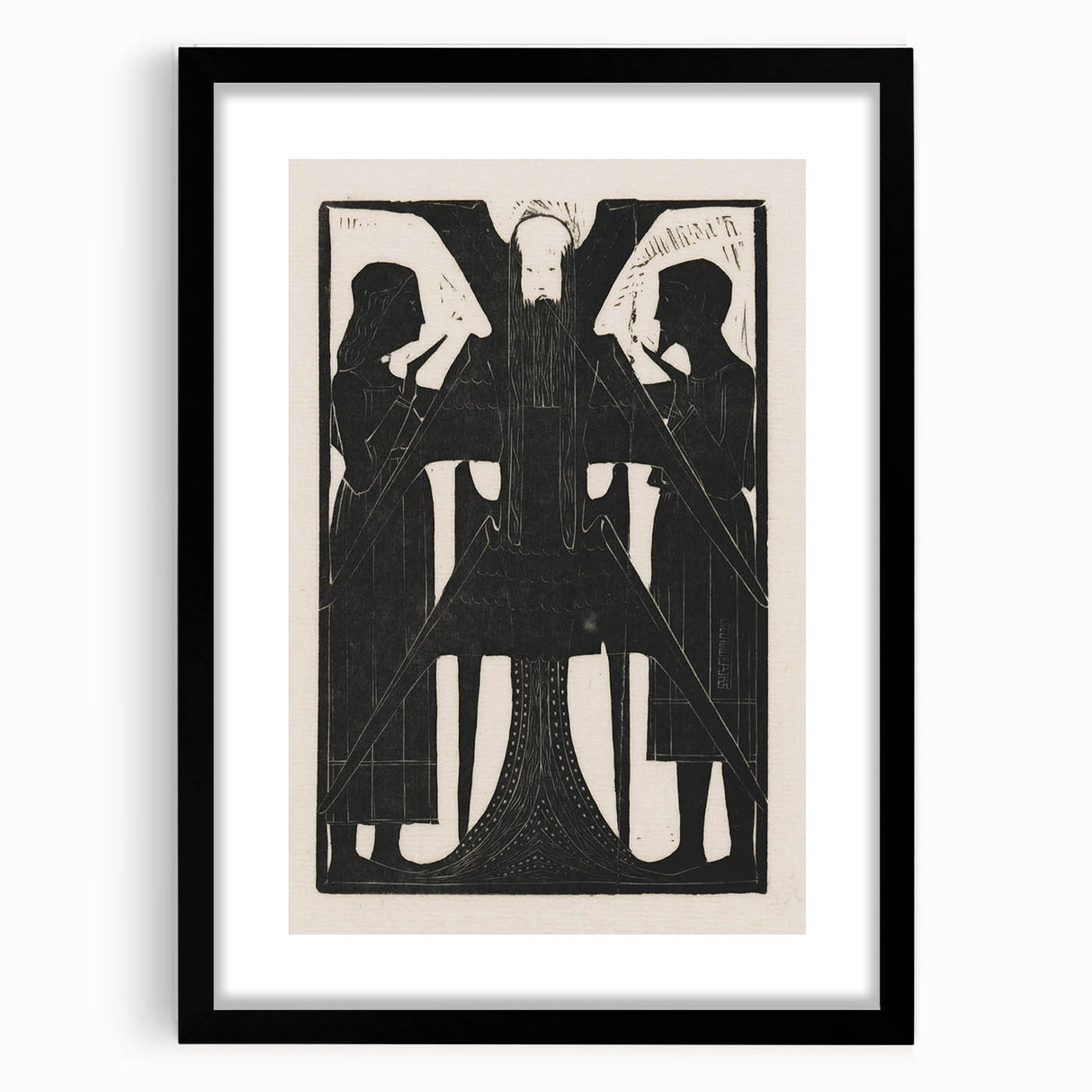 Gothic Angelic Figures – Dark Medieval Gothic Wall Art Canvas Print