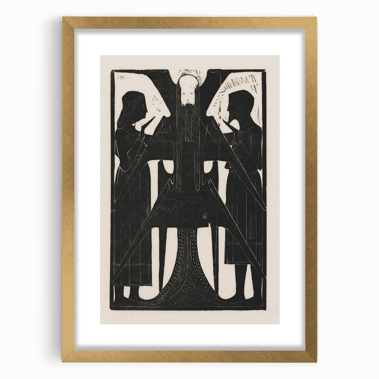 Gothic Angelic Figures – Dark Medieval Gothic Wall Art Canvas Print