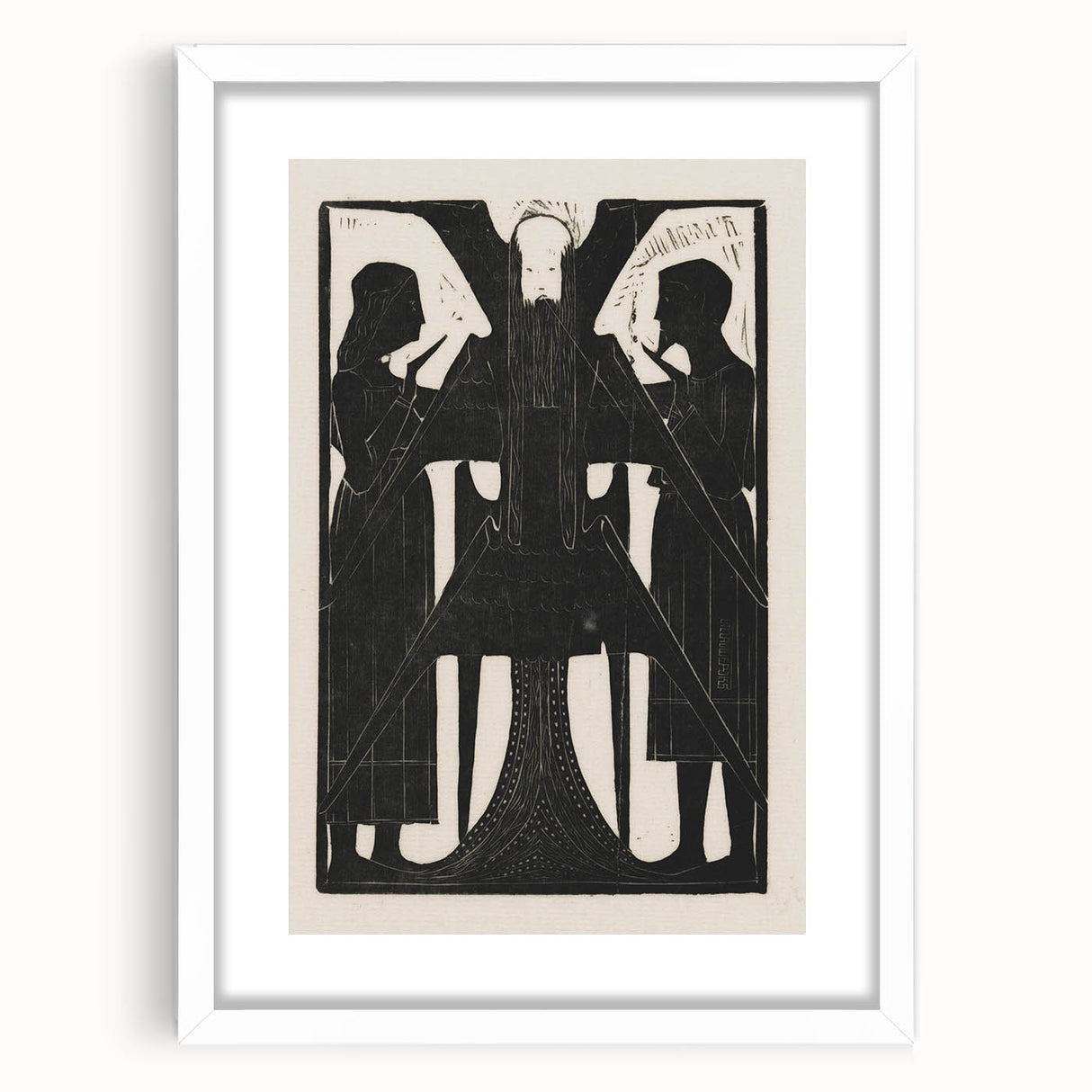 Gothic Angelic Figures – Dark Medieval Gothic Wall Art Canvas Print
