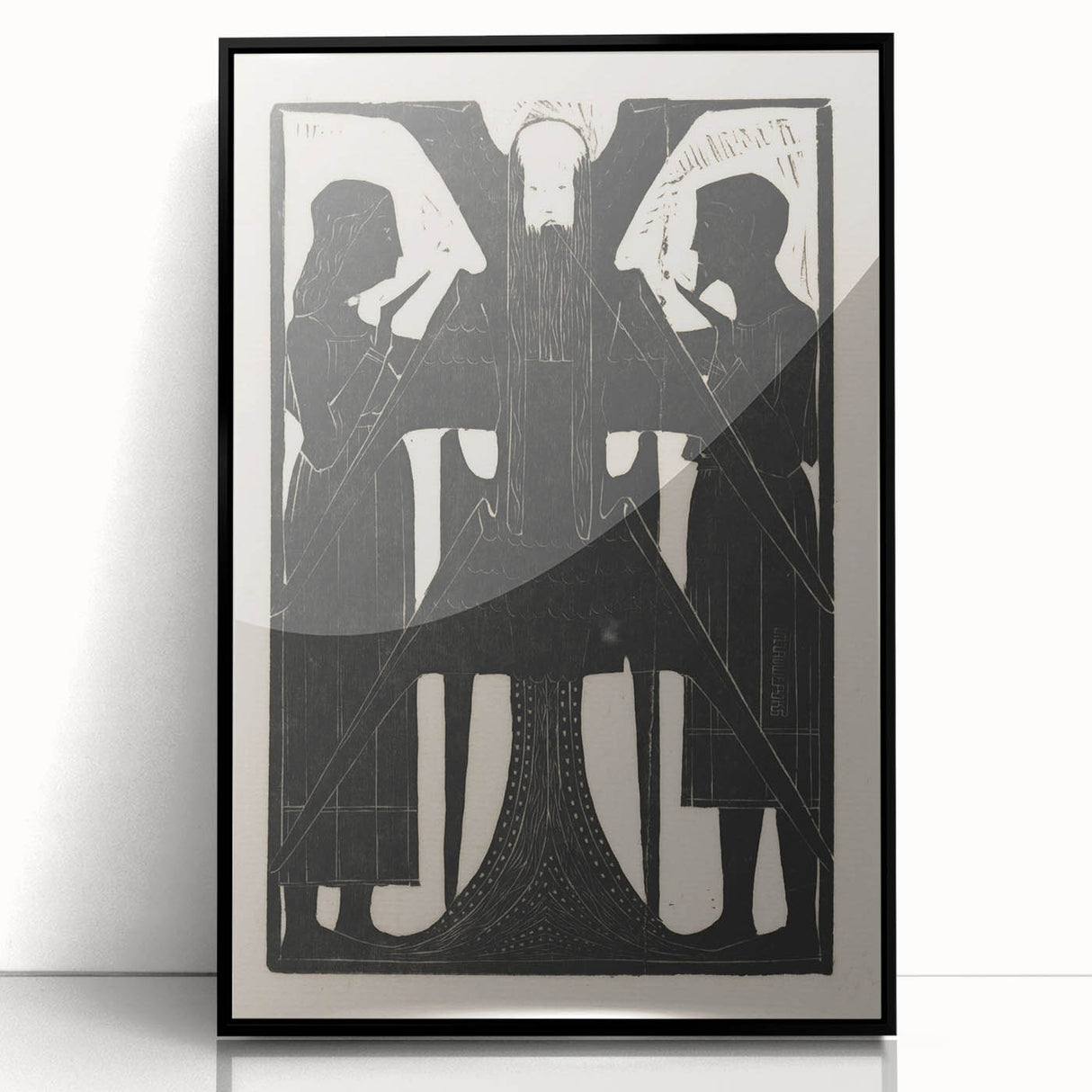 Gothic Angelic Figures – Dark Medieval Gothic Wall Art Canvas Print
