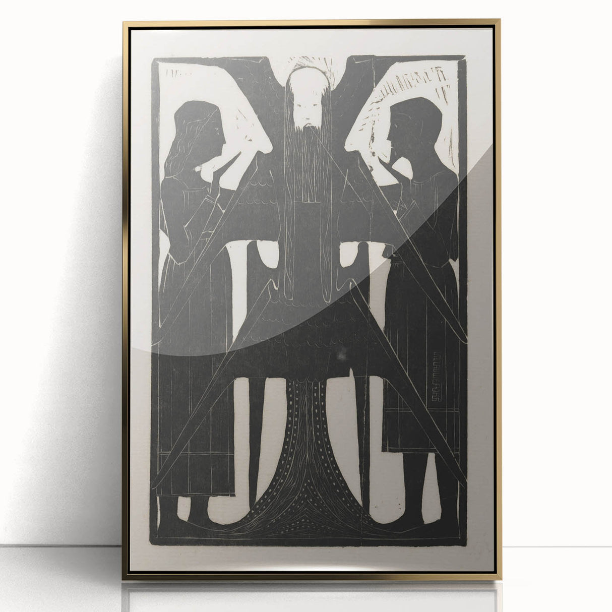 Gothic Angelic Figures – Dark Medieval Gothic Wall Art Canvas Print
