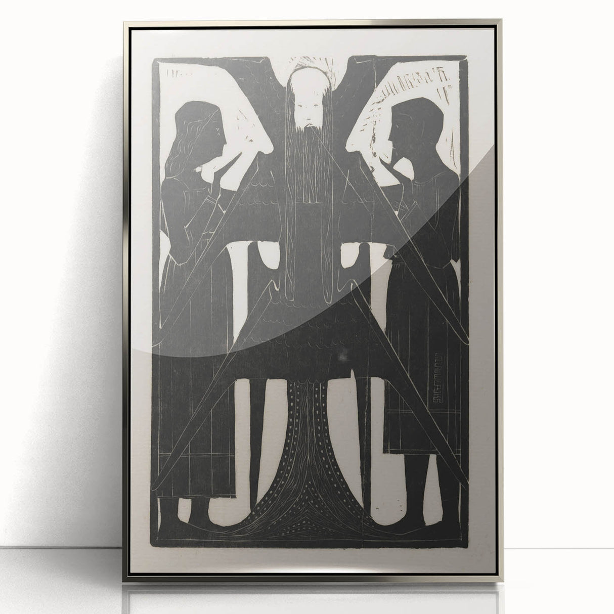 Gothic Angelic Figures – Dark Medieval Gothic Wall Art Canvas Print