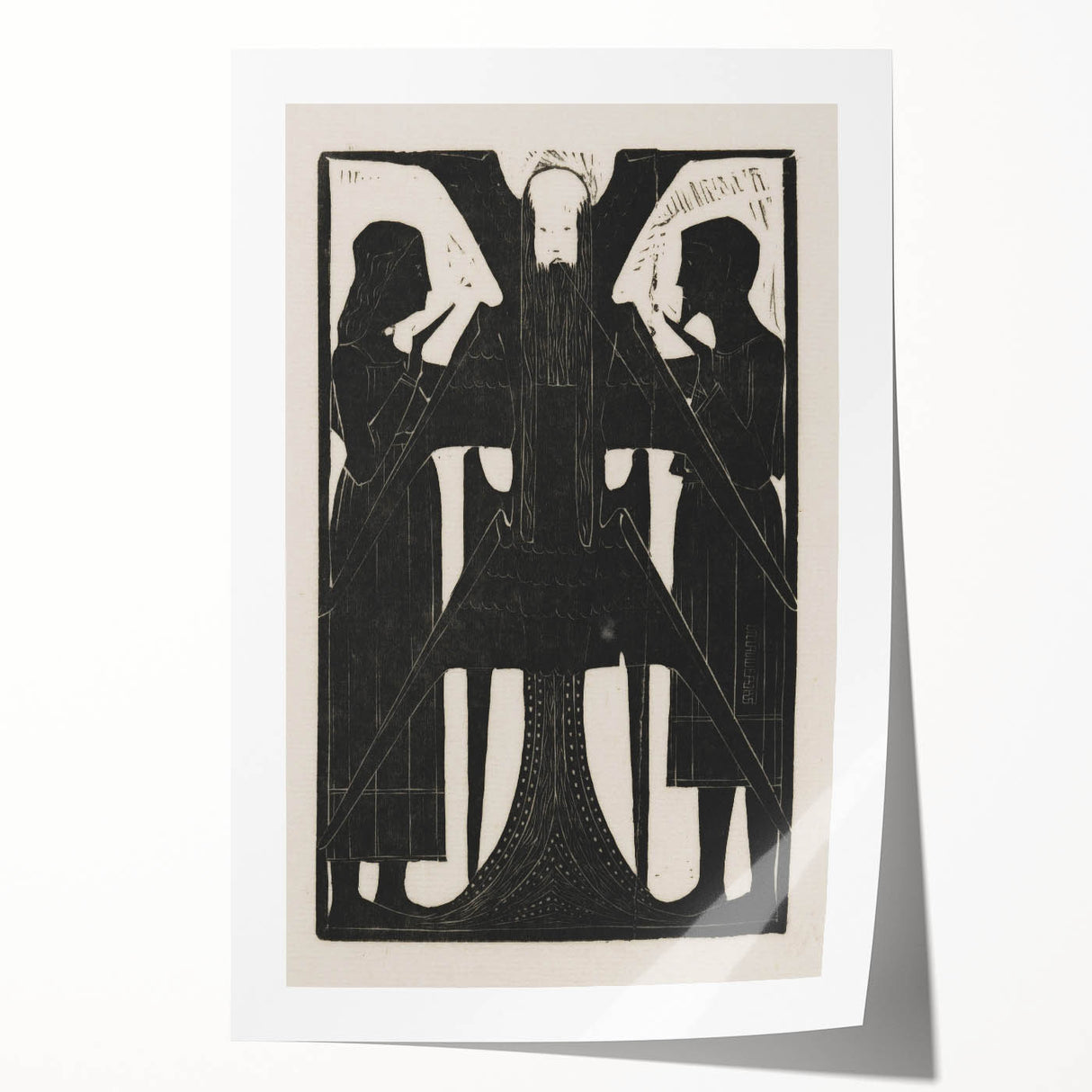 Gothic Angelic Figures – Dark Medieval Gothic Wall Art Canvas Print