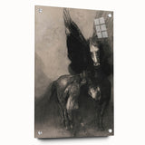 Gothic Horse and Angelic Figure – Dark and Mystical Gothic Canvas Print