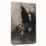 Gothic Horse and Angelic Figure – Dark and Mystical Gothic Canvas Print