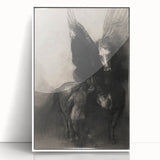 Gothic Horse and Angelic Figure – Dark and Mystical Gothic Canvas Print
