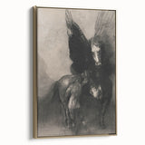 Gothic Horse and Angelic Figure – Dark and Mystical Gothic Canvas Print