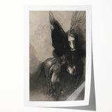 Gothic Horse and Angelic Figure – Dark and Mystical Gothic Canvas Print