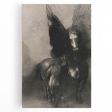 Gothic Horse and Angelic Figure – Dark and Mystical Gothic Canvas Print