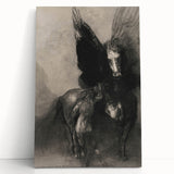 Gothic Horse and Angelic Figure – Dark and Mystical Gothic Canvas Print