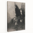 Gothic Horse and Angelic Figure – Dark and Mystical Gothic Canvas Print