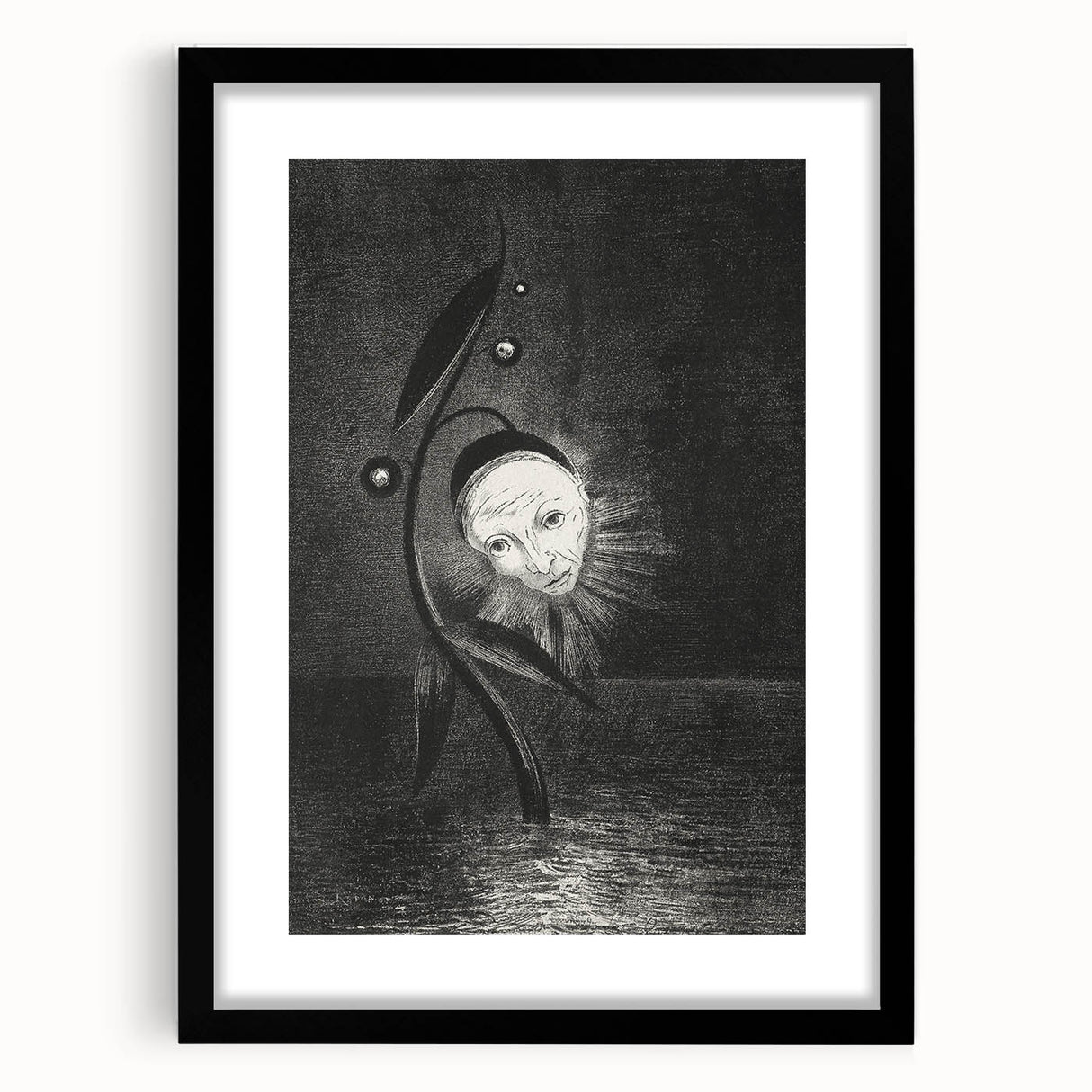 Gothic Flower and Face – Surreal Dark Gothic Wall Art Canvas Print