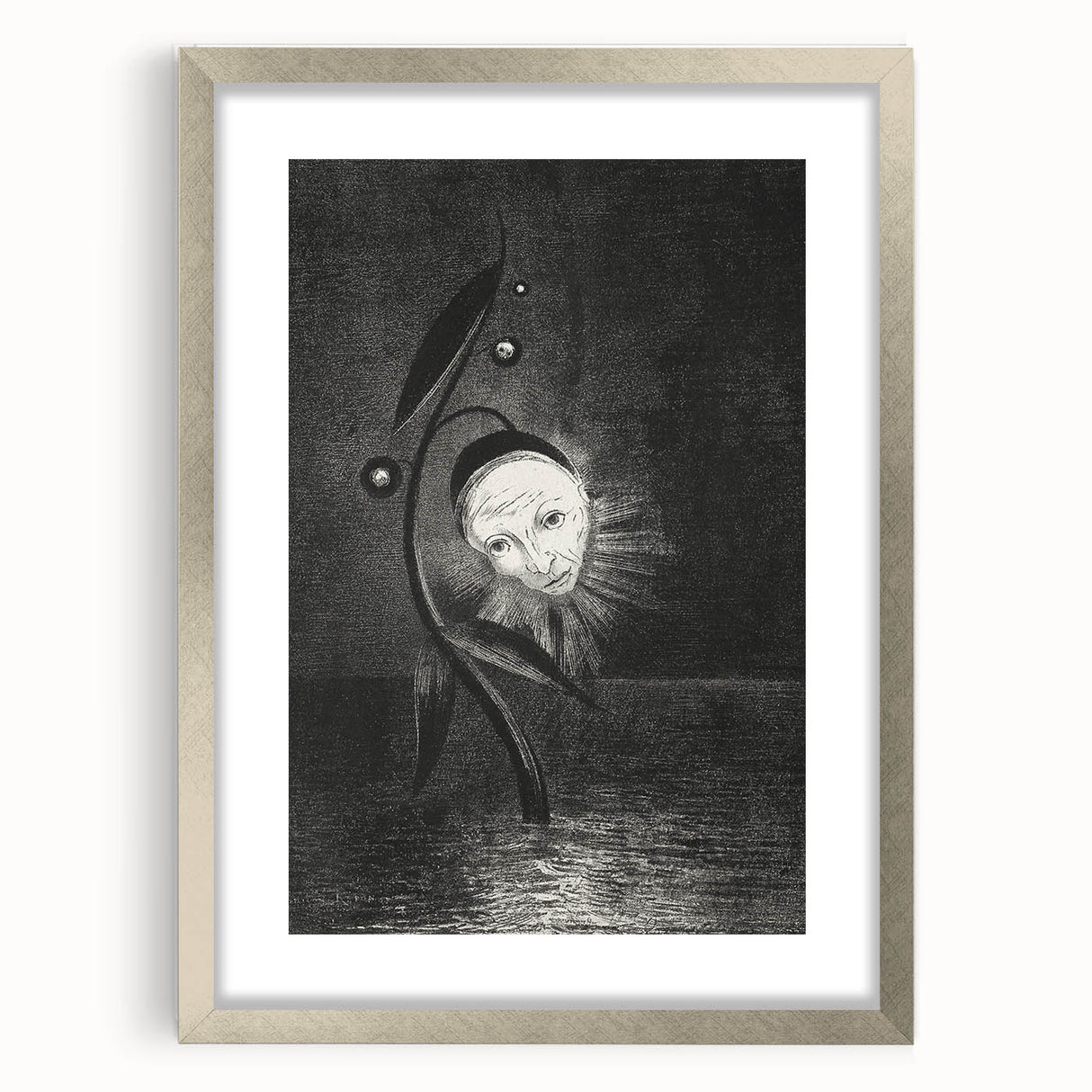 Gothic Flower and Face – Surreal Dark Gothic Wall Art Canvas Print