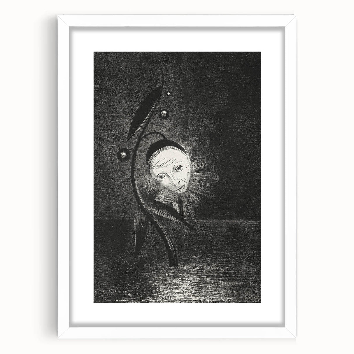 Gothic Flower and Face – Surreal Dark Gothic Wall Art Canvas Print