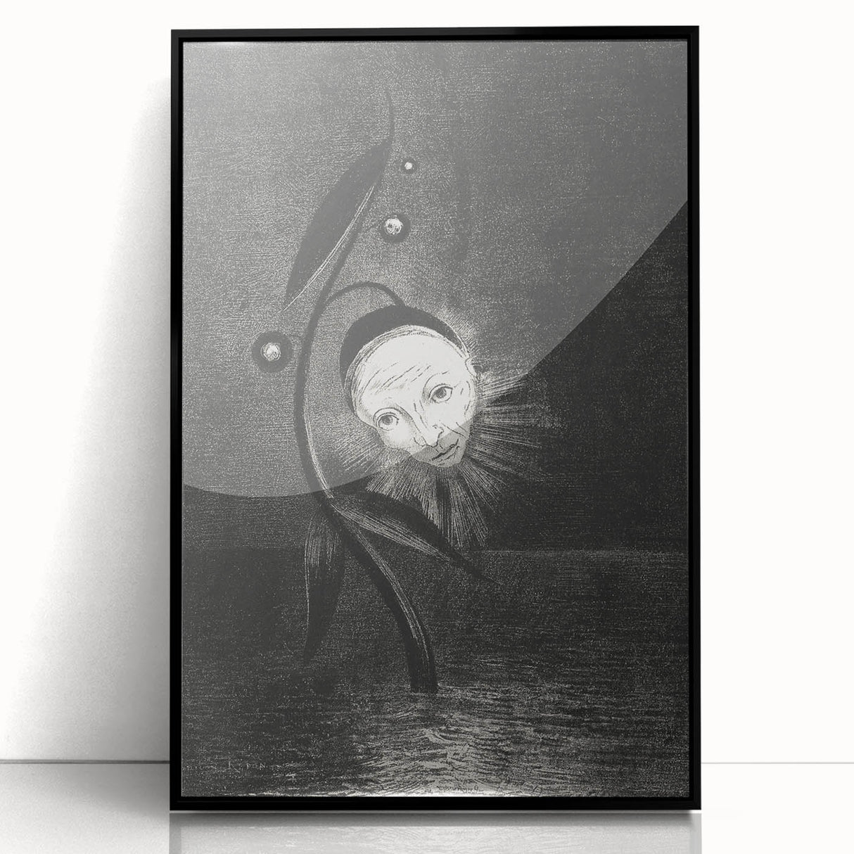 Gothic Flower and Face – Surreal Dark Gothic Wall Art Canvas Print