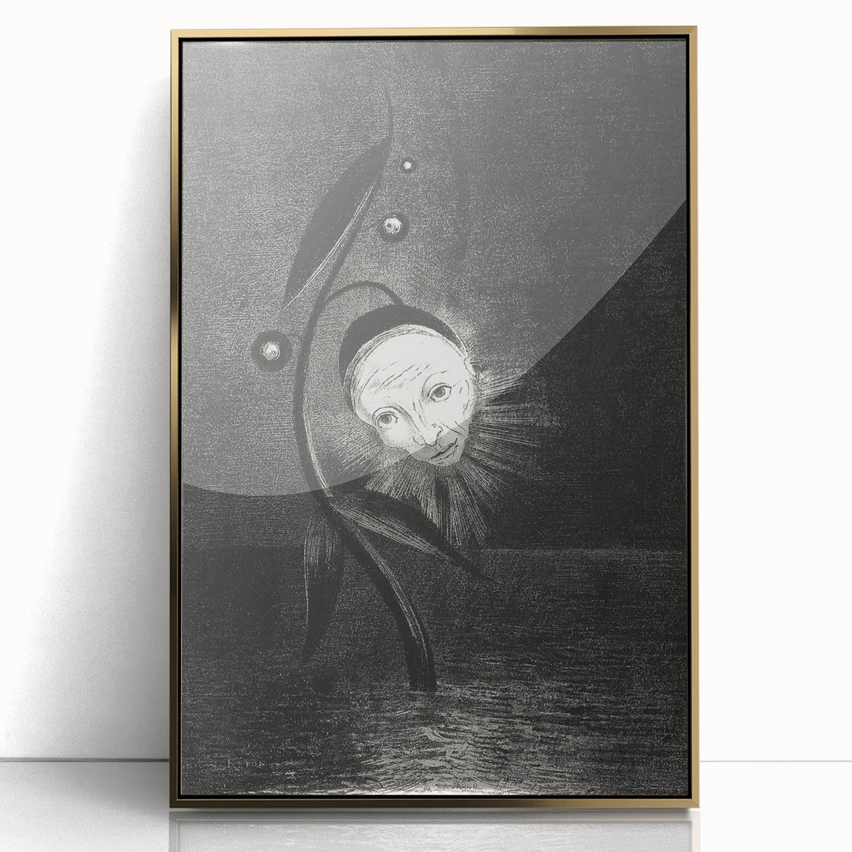Gothic Flower and Face – Surreal Dark Gothic Wall Art Canvas Print