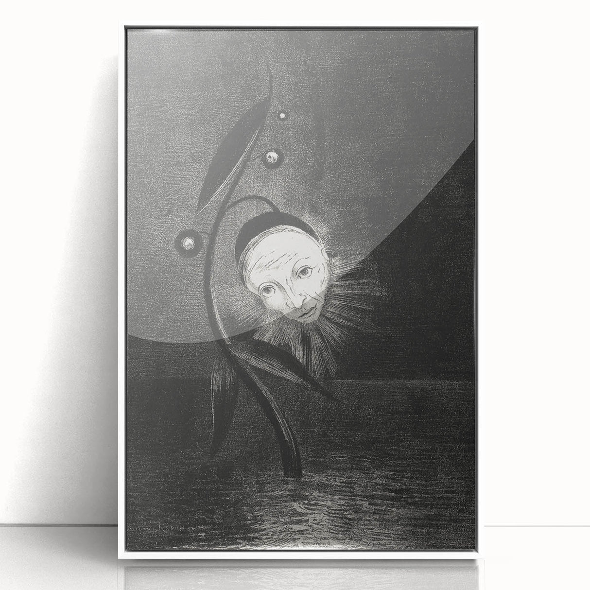 Gothic Flower and Face – Surreal Dark Gothic Wall Art Canvas Print