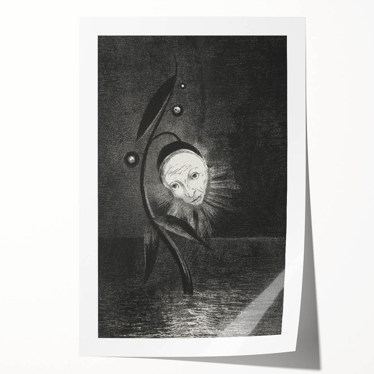 Gothic Flower and Face – Surreal Dark Gothic Wall Art Canvas Print