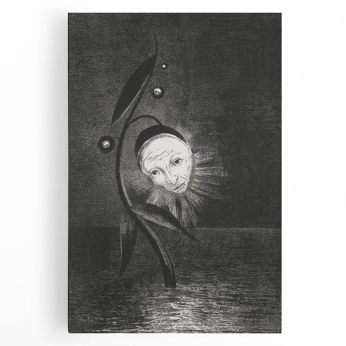 Gothic Flower and Face – Surreal Dark Gothic Wall Art Canvas Print