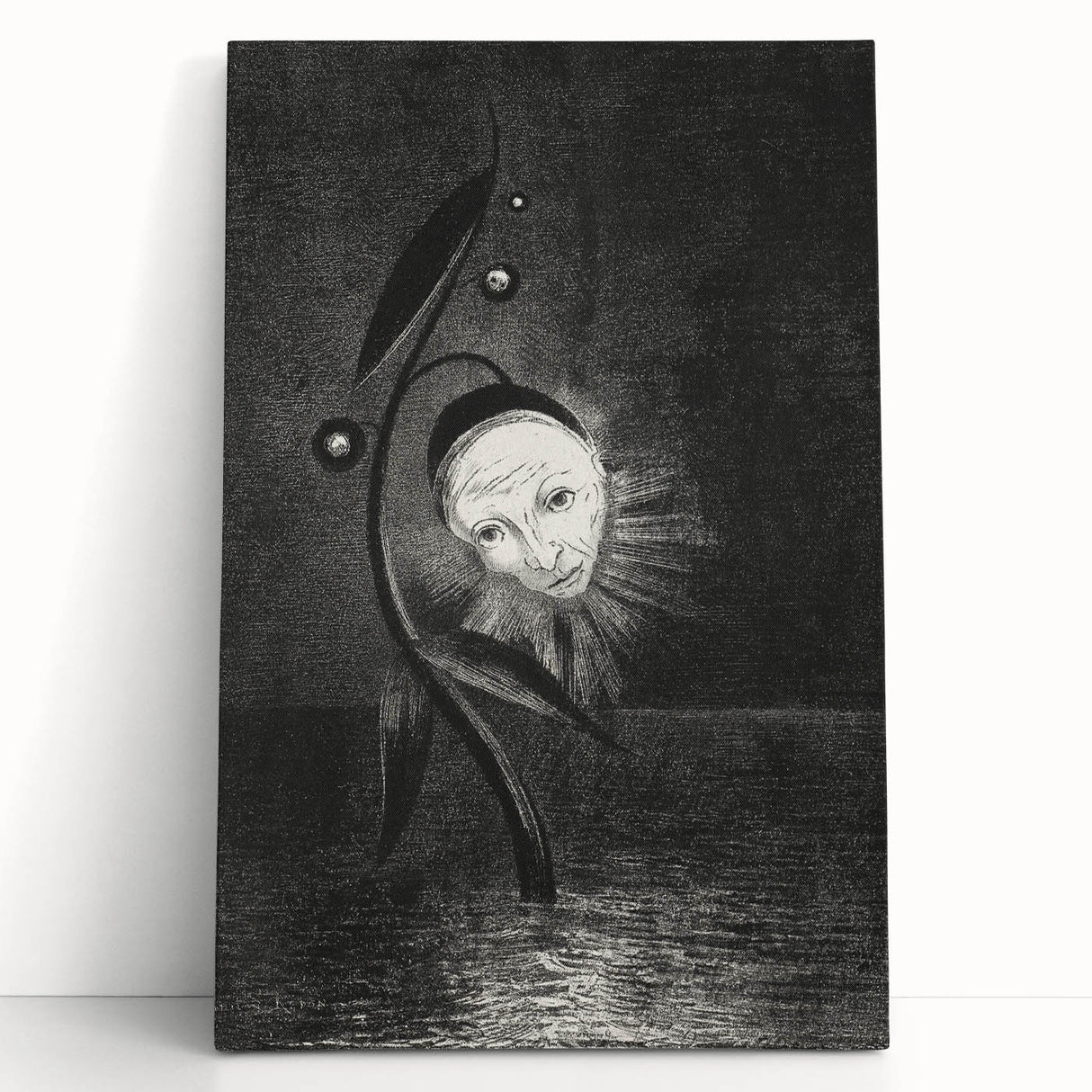 Gothic Flower and Face – Surreal Dark Gothic Wall Art Canvas Print