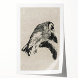Gothic Bird Illustration – Dark and Elegant Gothic Wall Art Canvas Print