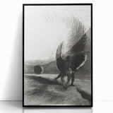 Gothic Wall Art | Winged Figures in Darkness | Gothic Decor Canvas Print