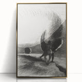 Gothic Wall Art | Winged Figures in Darkness | Gothic Decor Canvas Print