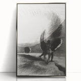 Gothic Wall Art | Winged Figures in Darkness | Gothic Decor Canvas Print
