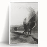 Gothic Wall Art | Winged Figures in Darkness | Gothic Decor Canvas Print