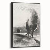 Gothic Wall Art | Winged Figures in Darkness | Gothic Decor Canvas Print