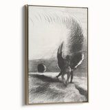 Gothic Wall Art | Winged Figures in Darkness | Gothic Decor Canvas Print