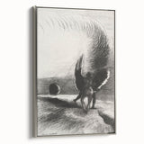 Gothic Wall Art | Winged Figures in Darkness | Gothic Decor Canvas Print