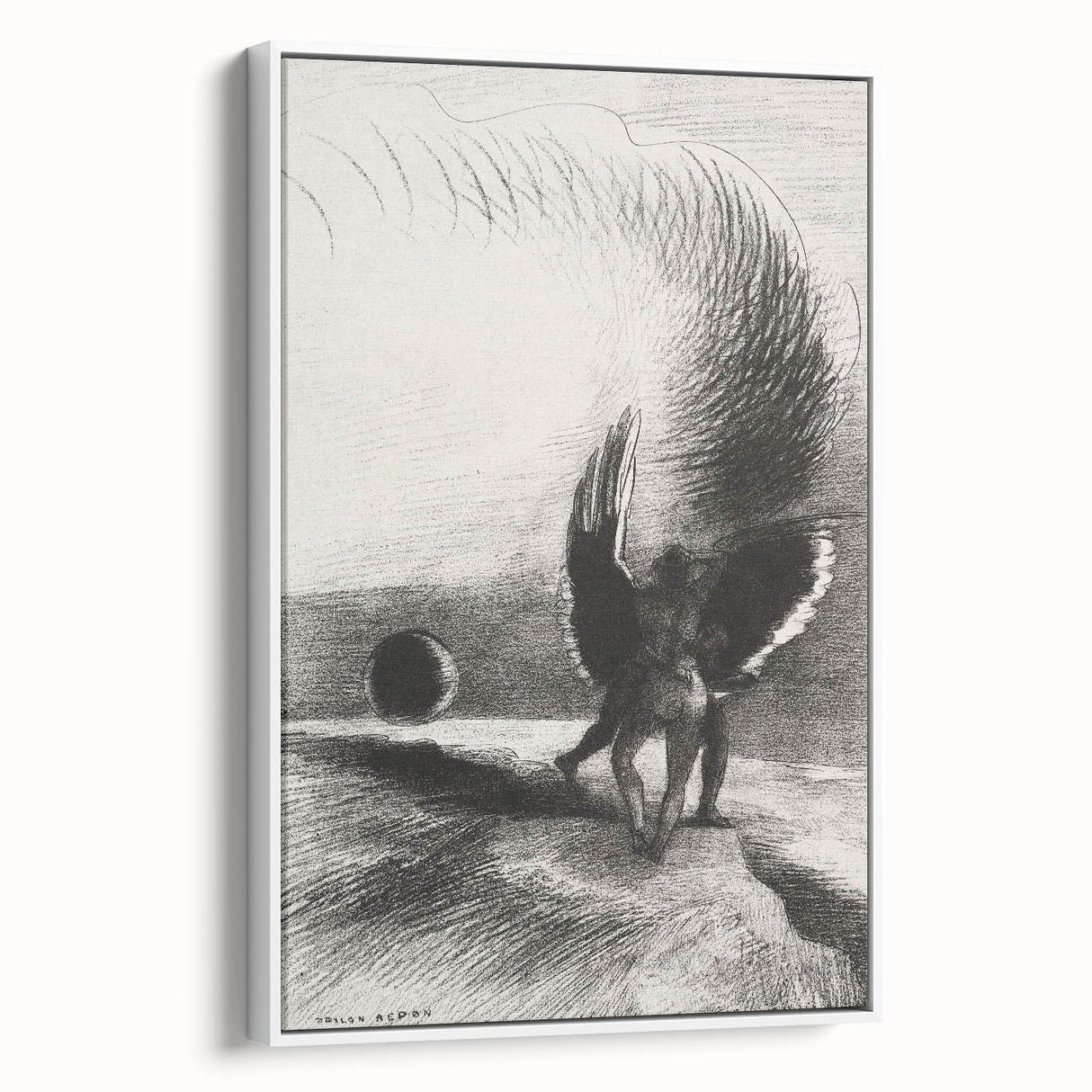Gothic Wall Art | Winged Figures in Darkness | Gothic Decor Canvas Print