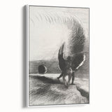 Gothic Wall Art | Winged Figures in Darkness | Gothic Decor Canvas Print