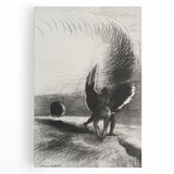 Gothic Wall Art | Winged Figures in Darkness | Gothic Decor Canvas Print