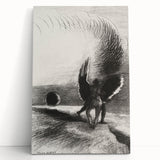 Gothic Wall Art | Winged Figures in Darkness | Gothic Decor Canvas Print