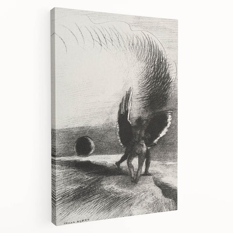 Gothic Wall Art | Winged Figures in Darkness | Gothic Decor Canvas Print