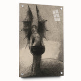 Dark Gothic Angel Canvas – Mystical Winged Figure Gothic Wall Art Decor