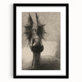 Dark Gothic Angel Canvas – Mystical Winged Figure Gothic Wall Art Decor