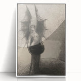Dark Gothic Angel Canvas – Mystical Winged Figure Gothic Wall Art Decor