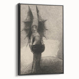 Dark Gothic Angel Canvas – Mystical Winged Figure Gothic Wall Art Decor