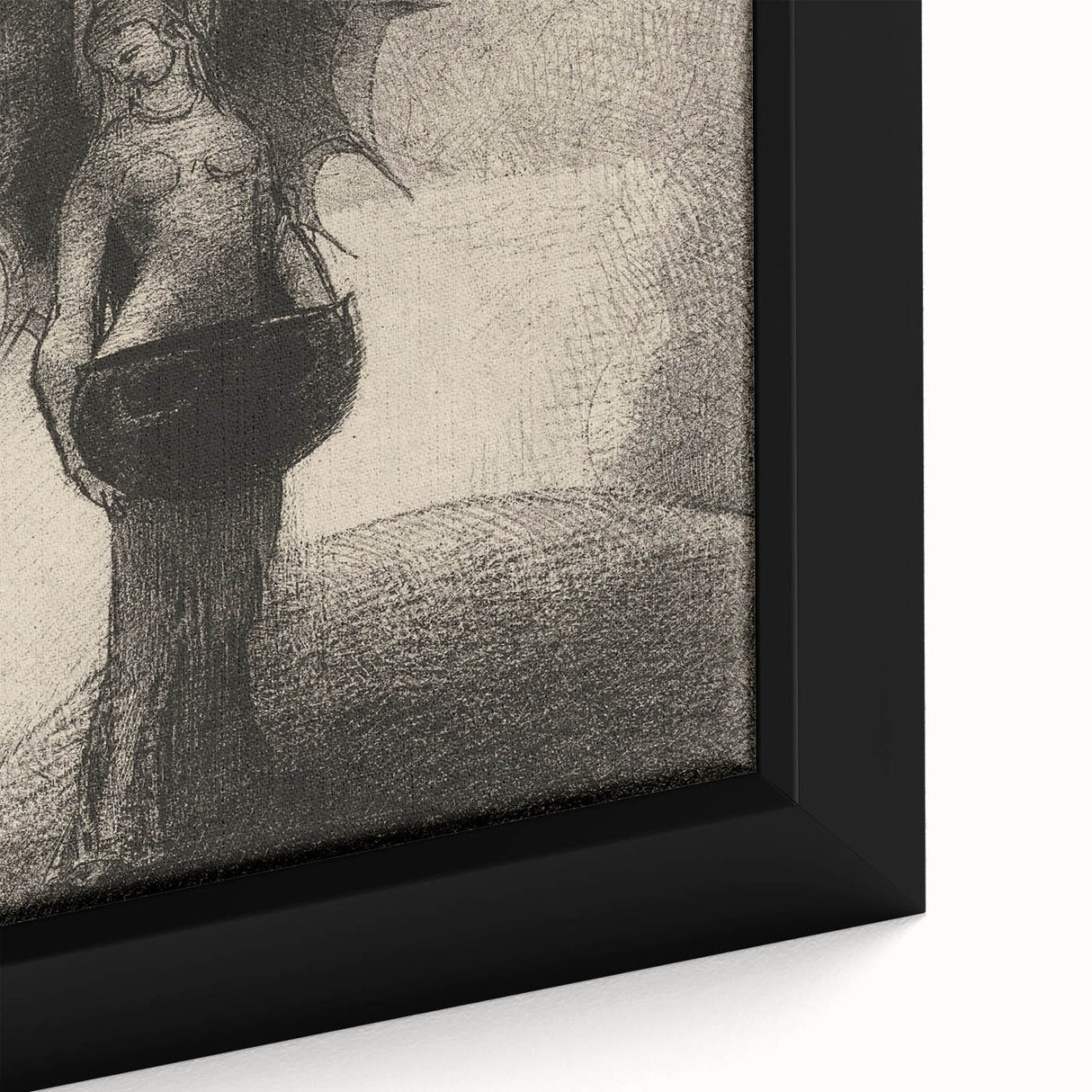 Dark Gothic Angel Canvas – Mystical Winged Figure Gothic Wall Art Decor