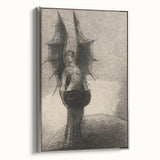 Dark Gothic Angel Canvas – Mystical Winged Figure Gothic Wall Art Decor