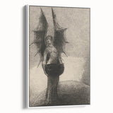 Dark Gothic Angel Canvas – Mystical Winged Figure Gothic Wall Art Decor