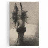 Dark Gothic Angel Canvas – Mystical Winged Figure Gothic Wall Art Decor