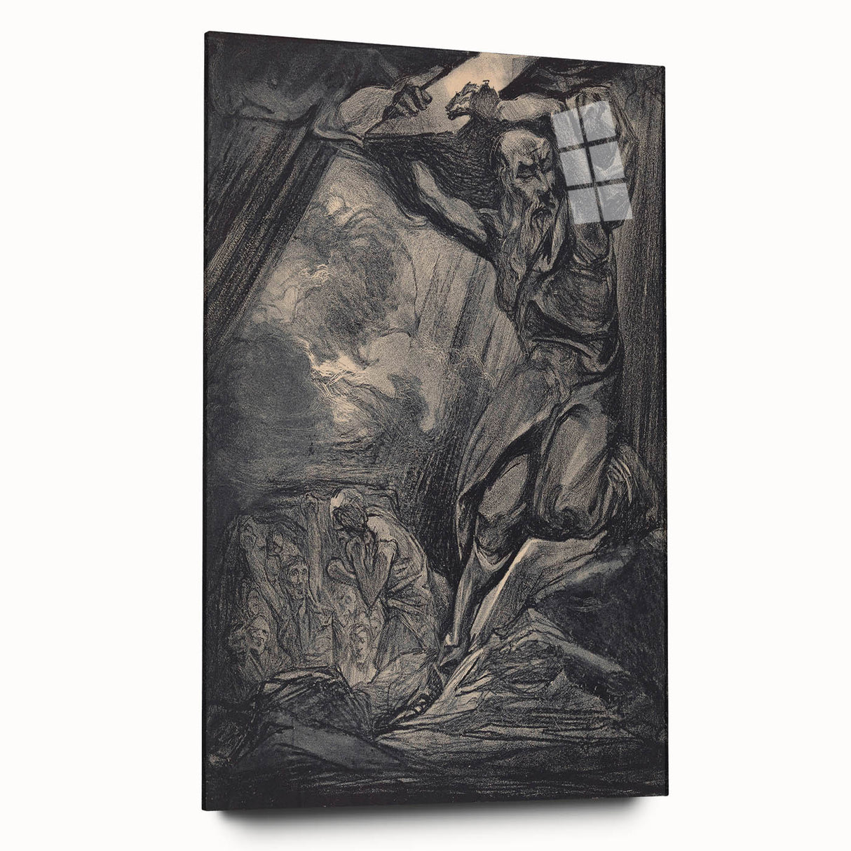 Dark Warrior Gothic Canvas – Epic Battle Scene Gothic Wall Art Decor
