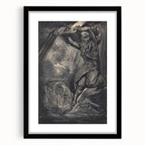 Dark Warrior Gothic Canvas – Epic Battle Scene Gothic Wall Art Decor