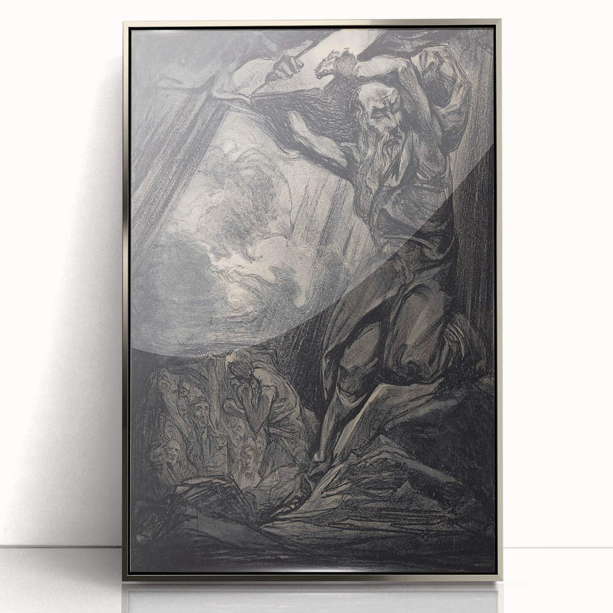Dark Warrior Gothic Canvas – Epic Battle Scene Gothic Wall Art Decor